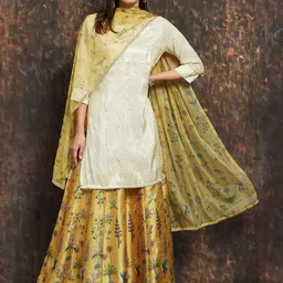 Melange by Lifestyle Ethnic Motifs Printed Ready To Wear Lehenga With Choli And Dupatta-picture-24