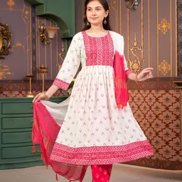 BAESD Girls Floral Printed Festive Cotton A-Line Kurta-picture-41