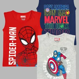 Marvel by Miss and Chief Boys 3 Avengers Printed Extended Sleeves Applique T-shirt-picture-28
