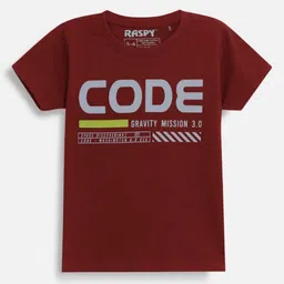 RASPY Boys Pack Of 2 Typography Printed Round Neck Pure Cotton Regular Fit T-Shirts-17