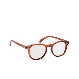 ZAADRAN Unisex Round Sunglasses with Polarised and UV Protected Lens Sunrise Brown Transparent-3