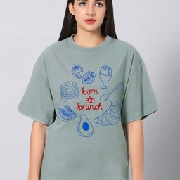 Besick Graphic Printed Round Neck Drop Shoulder Sleeves Cotton Oversized T-shirt-picture-37