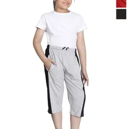 BAESD Girls Pack Of 3 Solid Cotton Regular Fit Capris-image-56