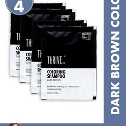 Thriveco Set Of 4 Coloring Shampoo With Hyaplex- 20 ml Each- Dark Brown image 2