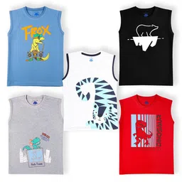 YUV Boys Selection Of 5 Printed Sleeveless Applique T-shirt-image-54