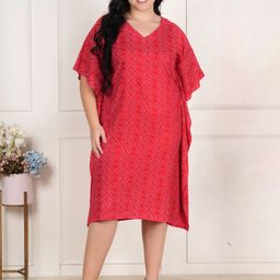 LastInch Women Floral Print Kimono Sleeve Kaftan Midi Dress-image-32