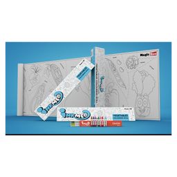 Inkmeo Reusable Vegetables Colouring Roll - White Blue-15