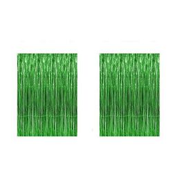 AMFIN Metallic Fringe Foil Curtain Green - Pack of 2-image-85