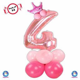 Shopperskart Fourth Birthday Balloon Decoration Kit Rose Gold - Pack of 14-image-30