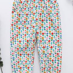 Kookie Kids Full Length Lounge Pant Floral Print - Multicolor-image-67