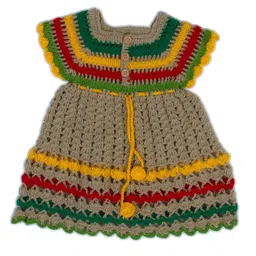 USHA ENTERPRISES Half Sleeves Striped Baby Dress - Multicolored-picture-8