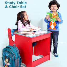 Kids Study Table & Chair Set - Red-26