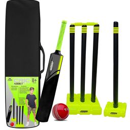 Jaspo CRIC Addict Plastic Cricket Bat Set with Soft Cricket Ball Size 5 - Black-16
