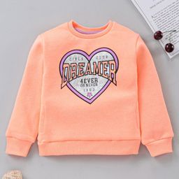 Vitamins Full Sleeves Sweatshirt Heart Print - Orange-image-60