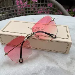 Gradient, Riding Glasses, UV Protection, Gradient Rectangular, Retro Square, Cat-eye Sunglasses (Free Size)-5