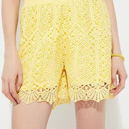 max Women Regular Fit Self Design Lace Shorts-picture-54