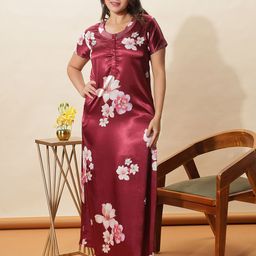9shines Label Printed Maxi Nightdress-image-25