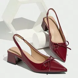 PURPLEHUNT Women Pointed Toe Block Pumps-picture-12