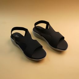 Ozuri Suede Wedge Sandals with Laser Cuts image 5