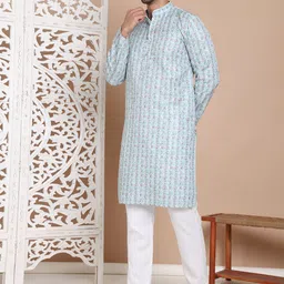 Anouk Men Printed Regular Sequinned Kurta with Pyjamas image 5