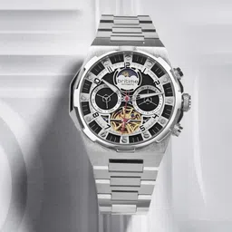Britime Men Skeleton Dial & Stainless Steel Straps Analogue Automatic Watch 489-M10401-image-15