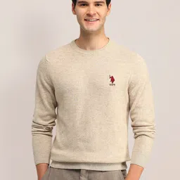 U.S. Polo Assn. Men Self Design Woollen Pullover-image-26