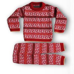 LeafBird Unisex Kids Self Design Round Neck Pure Woolen Sweater And Joggers-image-84