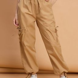 Roadster Women High-Rise Easy Wash Cargos Trousers-picture-39