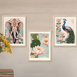 Bird and Animal Wall Art With Frame Home Decor Wall Painting For Living Room Office Bedroom-image-98