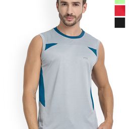 FTX Pack Of 4 Colourblocked Round Neck Sleeveless Dry-Fit Sports Vests-picture-49