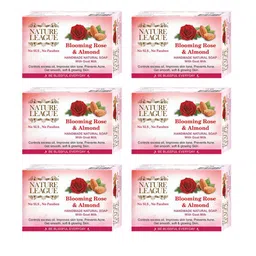 NATURE LEAGUE Set of 6 Blooming Rose & Almond Handmade Soap with Goat Milk -100 g Each-15