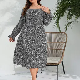 JC Mode Floral Printed A-Line Midi Dress-image-10