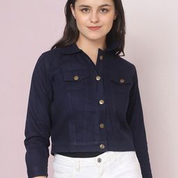 QIOA Women Lightweight Denim Jacket-image-99