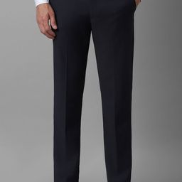 Louis Philippe Men Slim Fit Textured Flat Front Formal Trousers-image-40