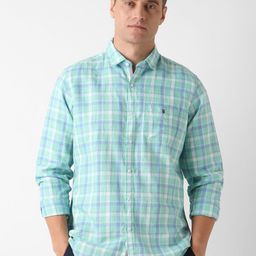 Louis Philippe Sport Men Slim Fit Tartan Checks Opaque Checked Casual Shirt-picture-20