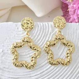 SUNBURST Gold-Plated Star Shaped Drop Earrings-15