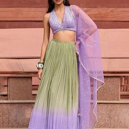 JIHU CULTURE Women Embellished Semi-Stitched Lehenga & Unstitched Blouse With Dupatta-picture-33