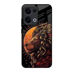 QRIOH Sun Faced Lion Printed Oppo Reno13 5G Glass Back Case-image-86