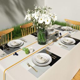 YELONA Set Of 6 Grey & White Heat Resistant, Table Placemats image 3