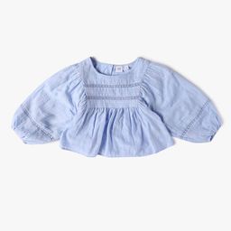 GAP Girls Embroidered Puff Sleeve Pure Cotton Tiered Top-image-29