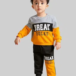 ACTLIVE Boys Mustard Cotton Blend Clothing Set-image-77