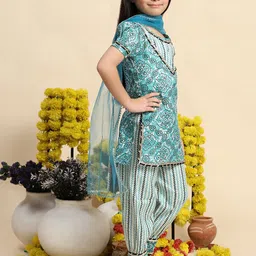 Cutiekins Boys Printed Empire Kurta with Salwar & With Dupatta image 3