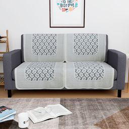 Aura Grey Cotton 4 Piece Sofa Cover-image-49