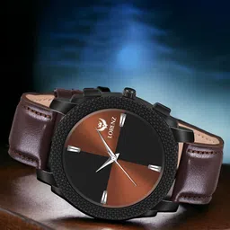LORENZ Men Brass Dial & Leather Straps Analogue Watch MK-407R-image-58