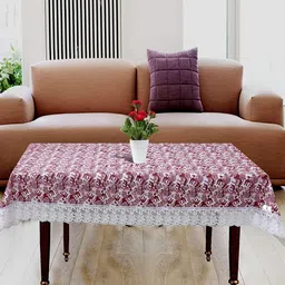 LooMantha Pink Floral Waterproof Plastic 4-Seater Table Cover-picture-14