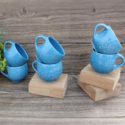 laghima jadon Blue Printed Ceramic Glossy Cups Set of 6 Cups and Mugs image 4