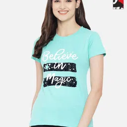 Dreambe Women Pack Of 2 Graphic Printed Round Neck Cotton T-shirts-picture-13