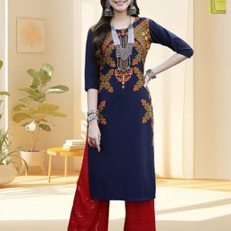HERE&NOW Women Pack of 2 Ethnic Motifs Printed Daily Straight Kurtas-image-74