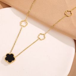 MYKI Gold-Plated Stainless Steel Clover Statement Necklace-image-62