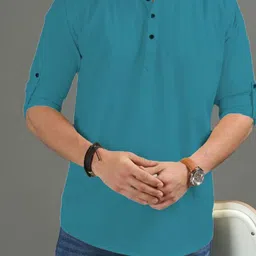 APEKTRA Men Cotton Mandarin Collar Kurta-picture-10